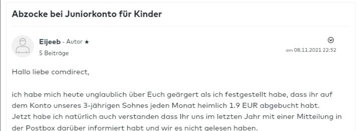 Screenprint der Überschrift des Postings des Fragestellers