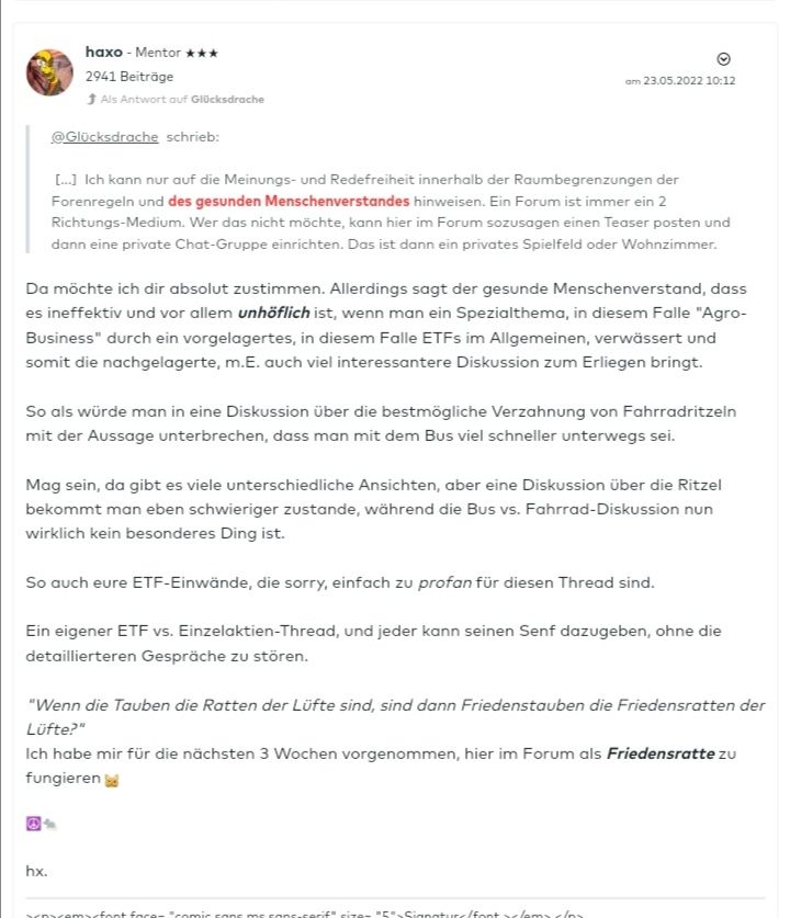 Quelle: Offizielles Forum der comdirect Bank, abgerufen am 23.05.2022