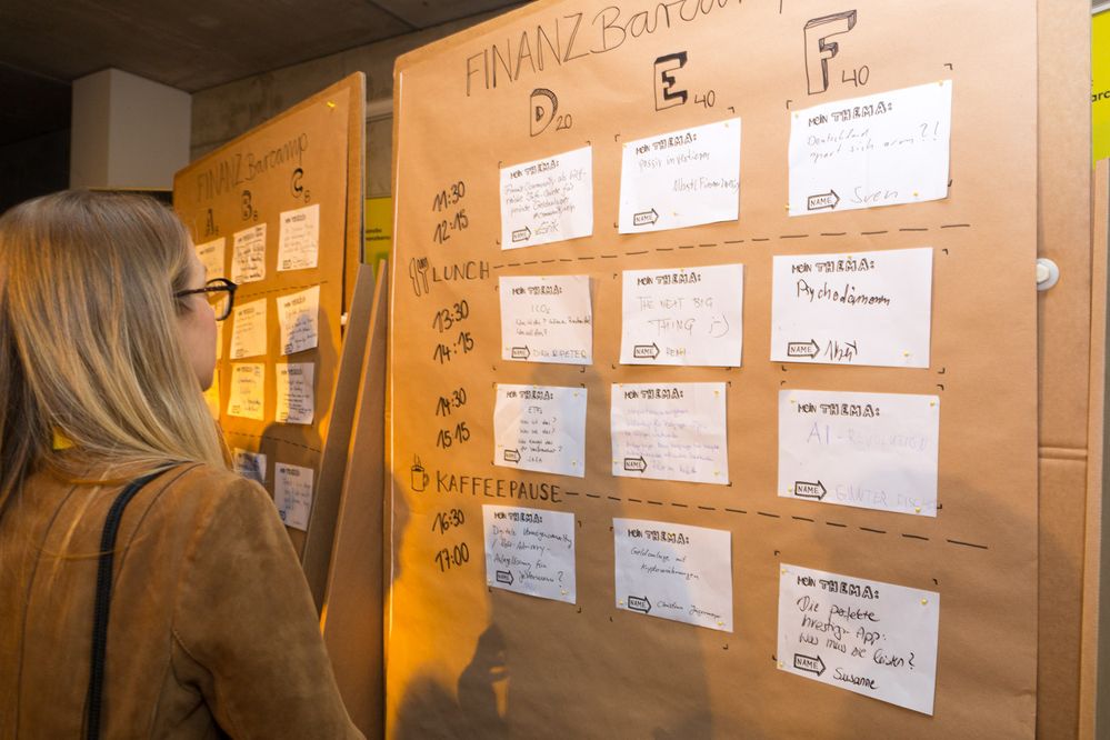 Die Themen beim Finanzbarcamp werden vor Ort gemeinsam festgelegt.