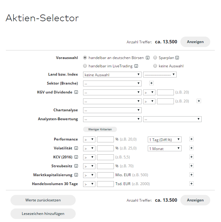 Aktie-Selector