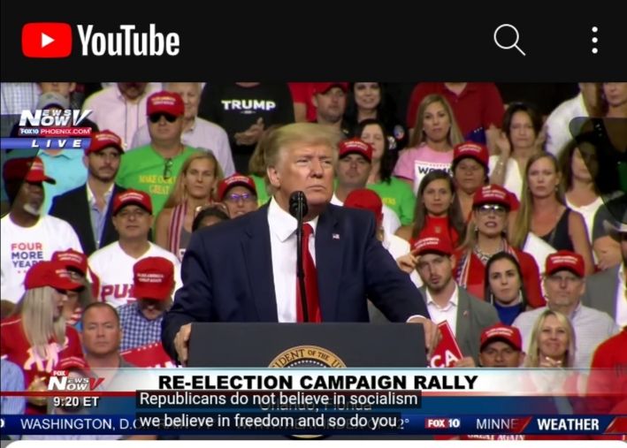Fox News mit der damaligen Live Übertragung der abschließenden MAGA Rallye