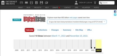 Quelle: Internet Wayback Machine, abgerufen am 20.03.2023
