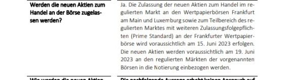 Quelle: PDF Dokument von Vonovia, abgerufen am 29.04.2023, mit den FAQ zur Aktiendividende