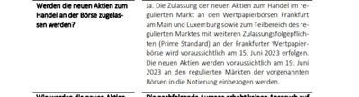 Quelle: PDF Dokument von Vonovia, abgerufen am 29.04.2023, mit den FAQ zur Aktiendividende