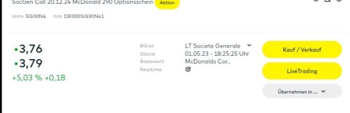 Quelle: comdirect Informer, Kundenansicht, abgerufen am 01.05.2023