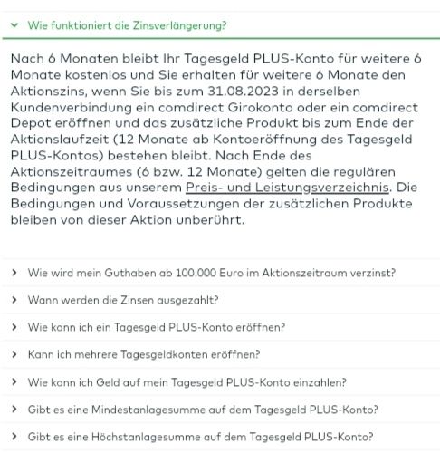 Quelle: comdirect Webseite, abgerufen am 05.05.2023