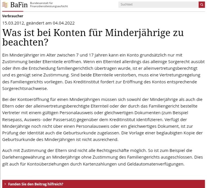 Quelle: Webseite der Bundesbehörde BaFin, abgerufen am 08.05.2023