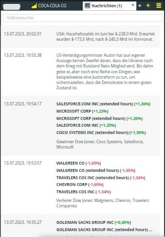 Quelle: comdirect CFD-Portal, Kundenansicht, abgerufen am 13.07.2023