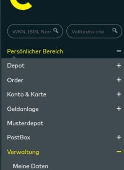 Quelle: comdirect Webseite, Kundenansicht, abgerufen am 08.08.2023