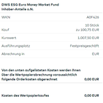 Kosteninformation Geldmarktfonds
