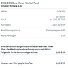 Kosteninformation Geldmarktfonds