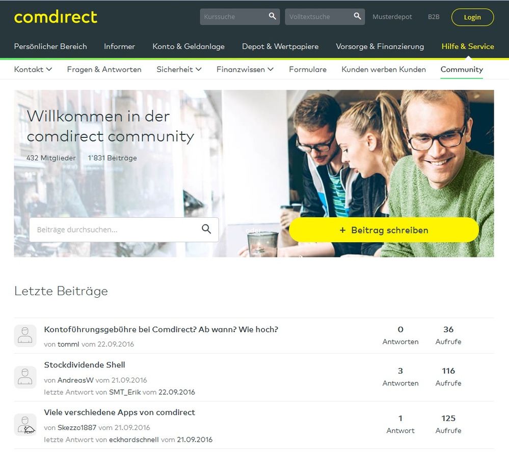 Die neue comdirect community.