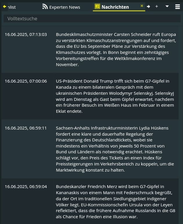 Screenshot aus dem CFD-Handelssystem, Kundenansicht, 16.06.2025