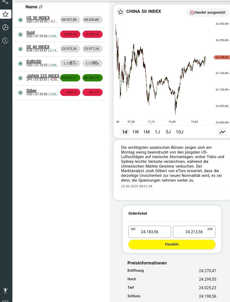 Quelle: comdirect CFD-Trader, neues Design, abgerufen am 01.07.2025