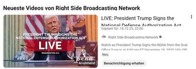 Quelle: YouTube Webseite, abgerufen am 18.12.2025