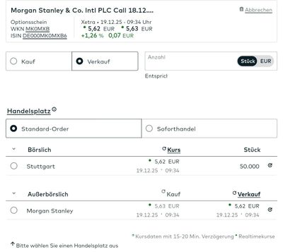 Quelle: comdirect Webseoite, eingeloggter Zustand/Kundenansicht, abgerufen am 19.12.2025
