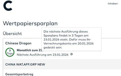 Quelle: comdirect Webseite, Kundenansicht/eingeloggter Zustand, abgerufen am 20.01.2026
