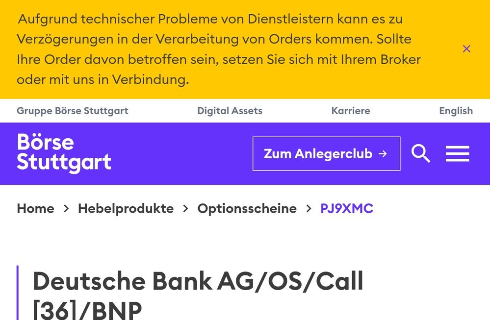 Quelle: Website der Börse Stuttgart, öffentliche Ansicht, abgerufen am 05.02.2026