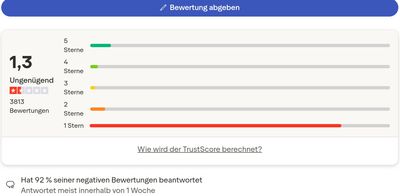 Quelle: trustpilot, öffentliche Ansicht, abgerufen am 17.03.2026