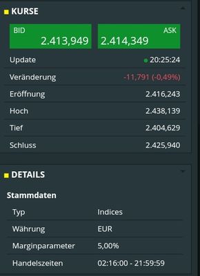 Quelle: comdirect CFD-Trader pro, Kundenansicht/eingeloggter Zustand, abgerufen am 27.04.2026
