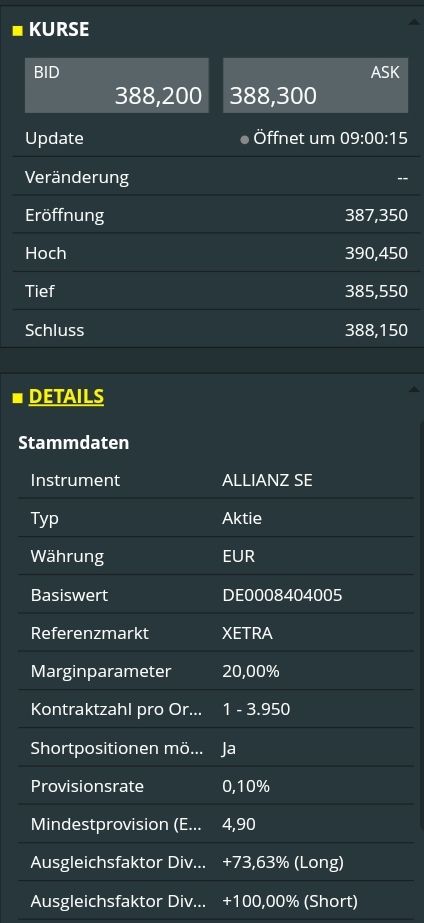 Quelle: comdirect CFD-Trader pro, Kundenansicht/eingeloggter Zustand, abgerufen am 27.04.2026
