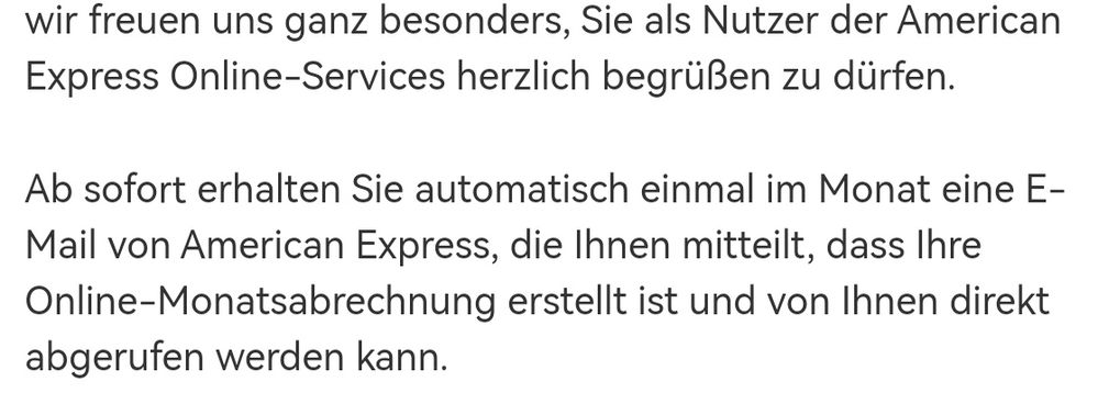 Quelle: Servicenachricht von Amex, eingegangen am 08. Mai 2026