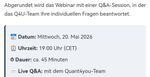Quelle: Quasi öffentliche Rundmail von Quant4You, erhalten ohne irgendeinen besonderen Status, 20.05.2026