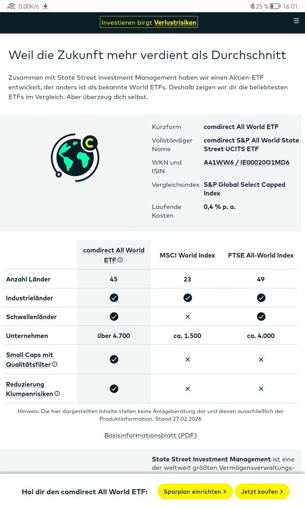 Quellle: comdirect Webseite, öffentliche Ansicht, abgerufen am 08.06.2026