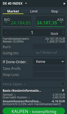 Quelle: comdirect CFD-Trader pro, Kundenansicht, abgerufen am 11.06.2026