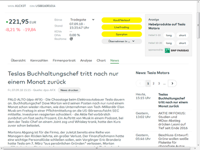 Gerade abgerufen im comdirect Informer