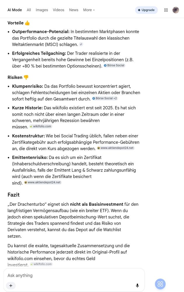 Quelle: Alphabet/oogle KI, Abfrageergebnis