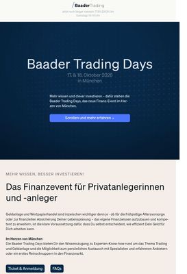 Quelle: Webseite von Baader Trading, öffentliche Ansicht, abgerufen am 15.08.2026