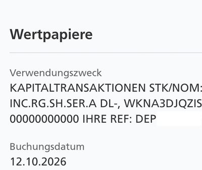 Quelle: Echtdepot des Verfassers bei einer Bank in Deutschland, abgerufen am 12.10.2026