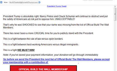 Quelle: Eine Mail aus der epischen Trump-Kampagne