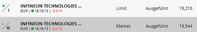 Quelle: Echt-CFD-Konto des Glücksdrachen, aktuelle Infineon-Transaktion vom 05.02.2019