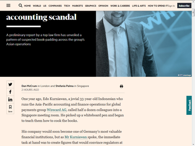 Quelle: Screenprint von FT.com des Artikels über Wirecard vom 07. Feb. 2019