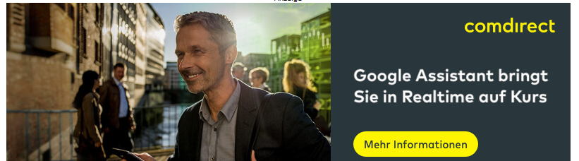 Quelle: Einblendung biem Aufruf des DAX (WKN: 846900) innerhalb des Angebots von comdirect