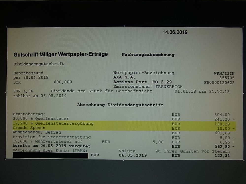 Axa Quellensteuervergütung