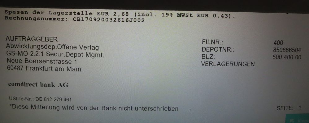 Ausbuchung AXA unten