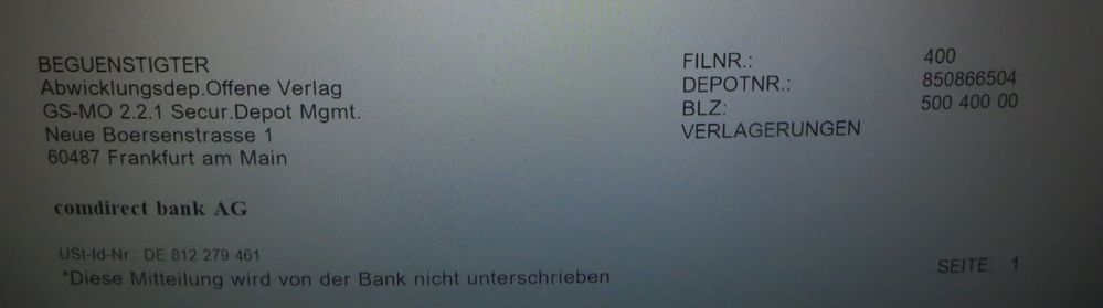 Ausbuchung AXA unten