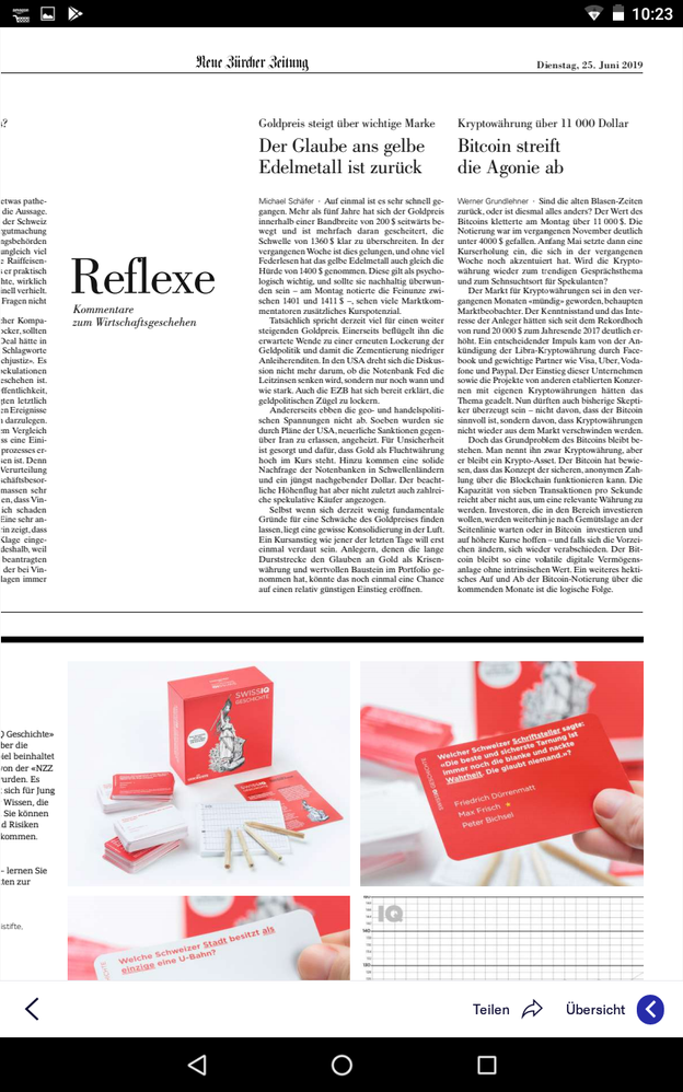 NZZ von 25.6. kann leider nicht schneiden, da vom Tablet schreibend