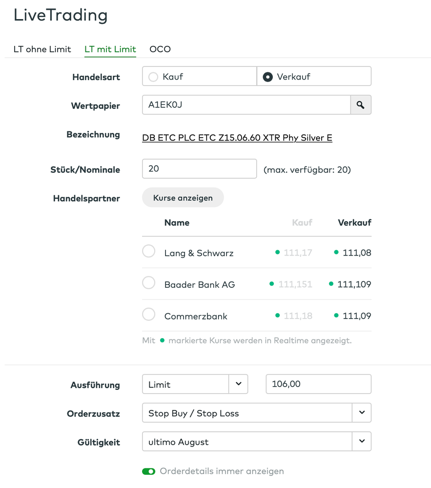 Beispielhafter Versuch