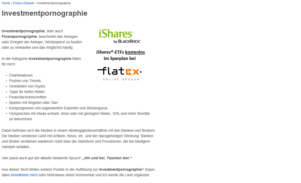 Wechselnde Broker-Werbung bei Finanz-ingenieur.de