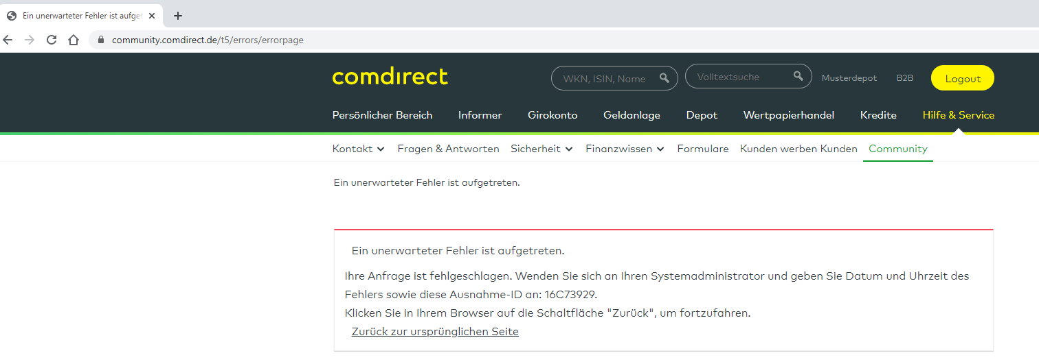 Unerwarteter Fehler Chrome 84 Windows 10 Comdirect