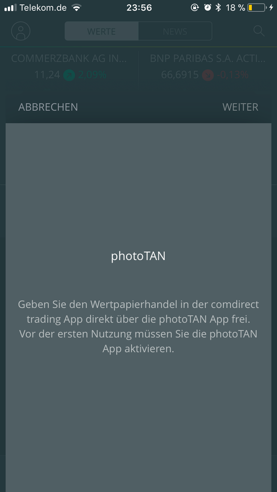 Aufruf aus dem Orderbuch